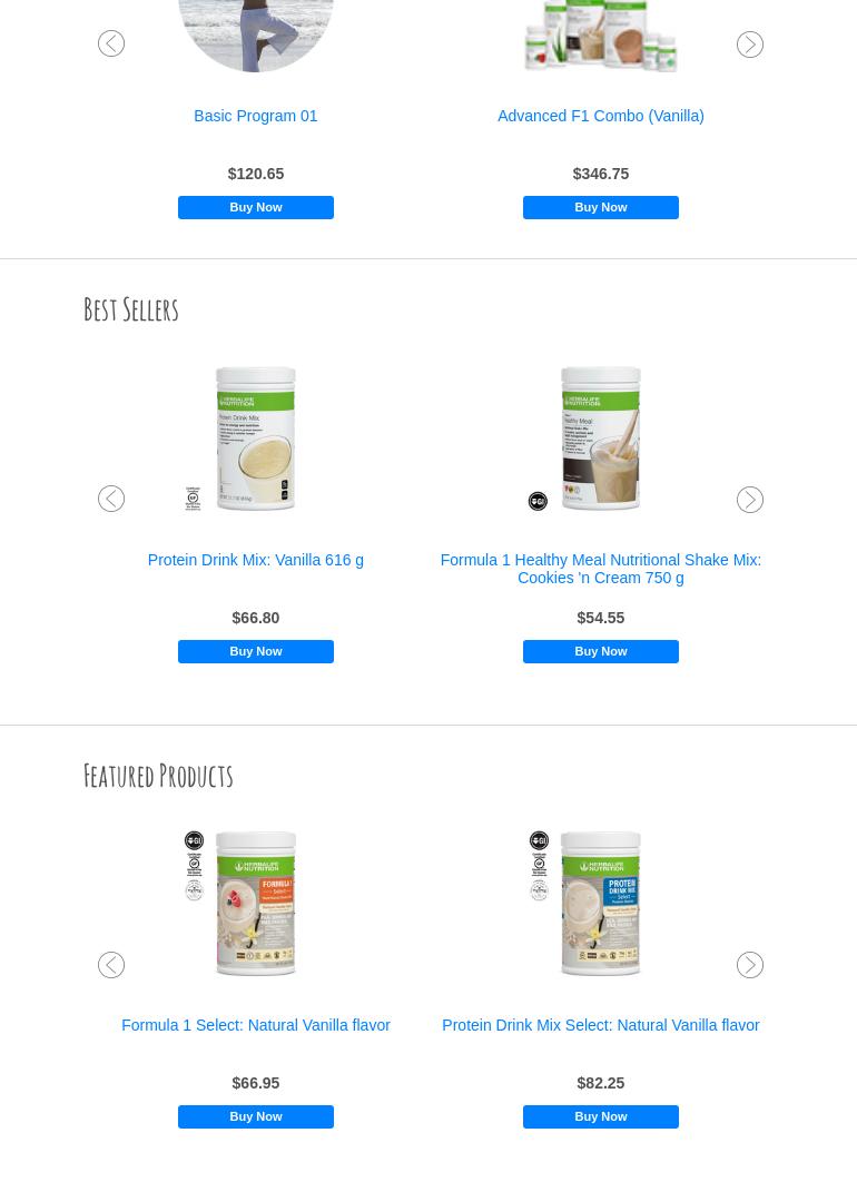 M & J Nutrition Menu