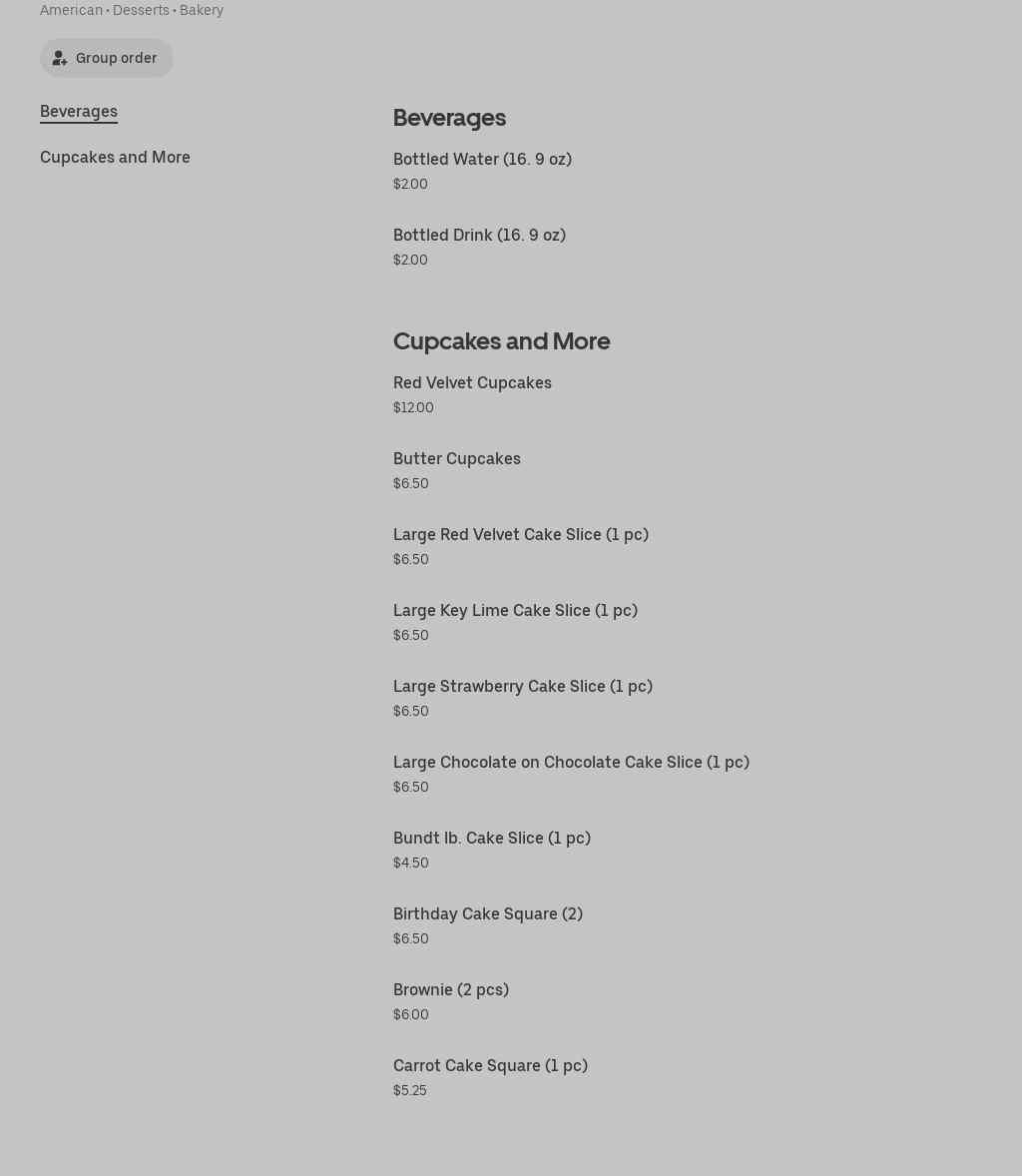 Ms Polly's Cake Giants Menu