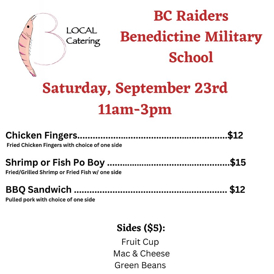 B Local Catering Menu