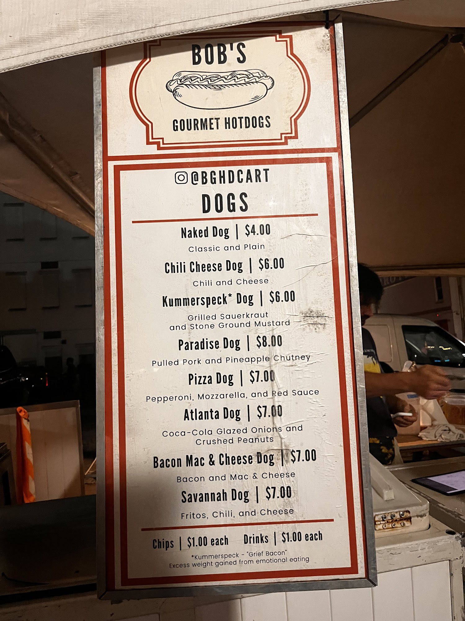 Bob's Hot Dogs LLC Menu