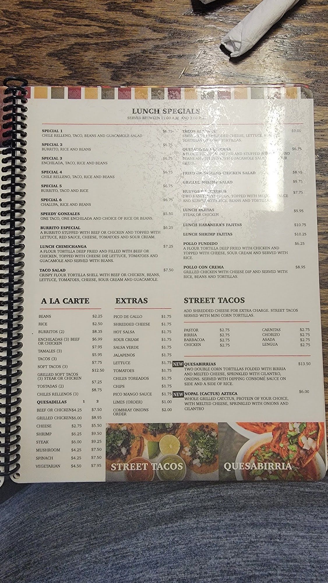 Habaneros Mexican Grill Menu
