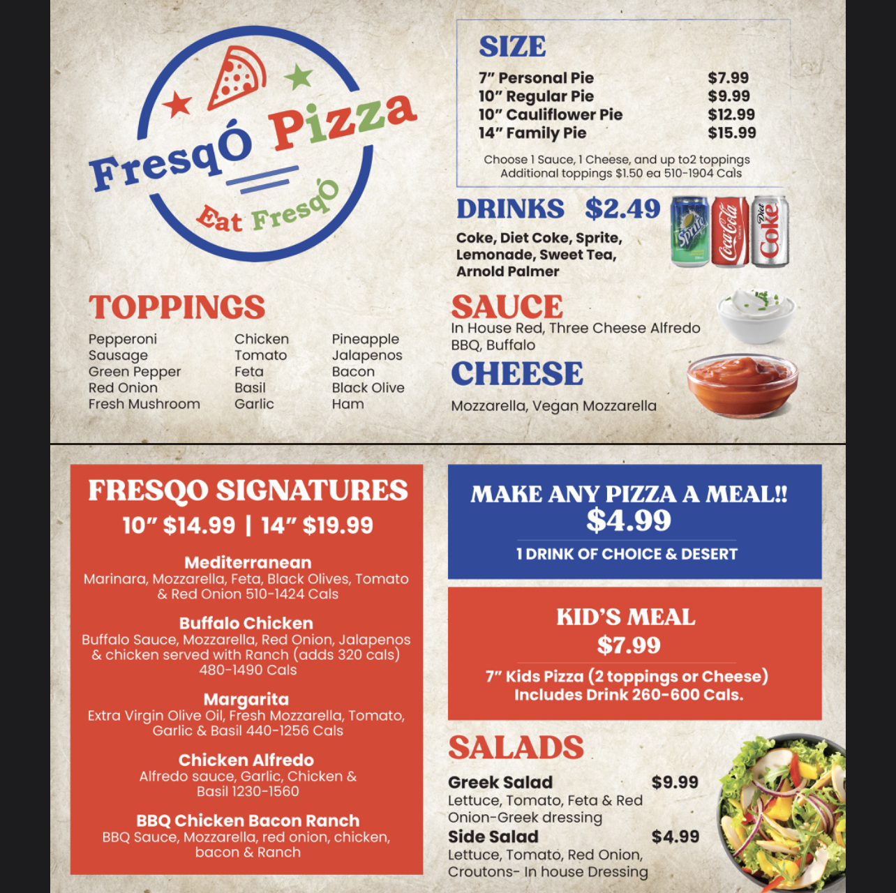 FresqÓ Pizza Menu