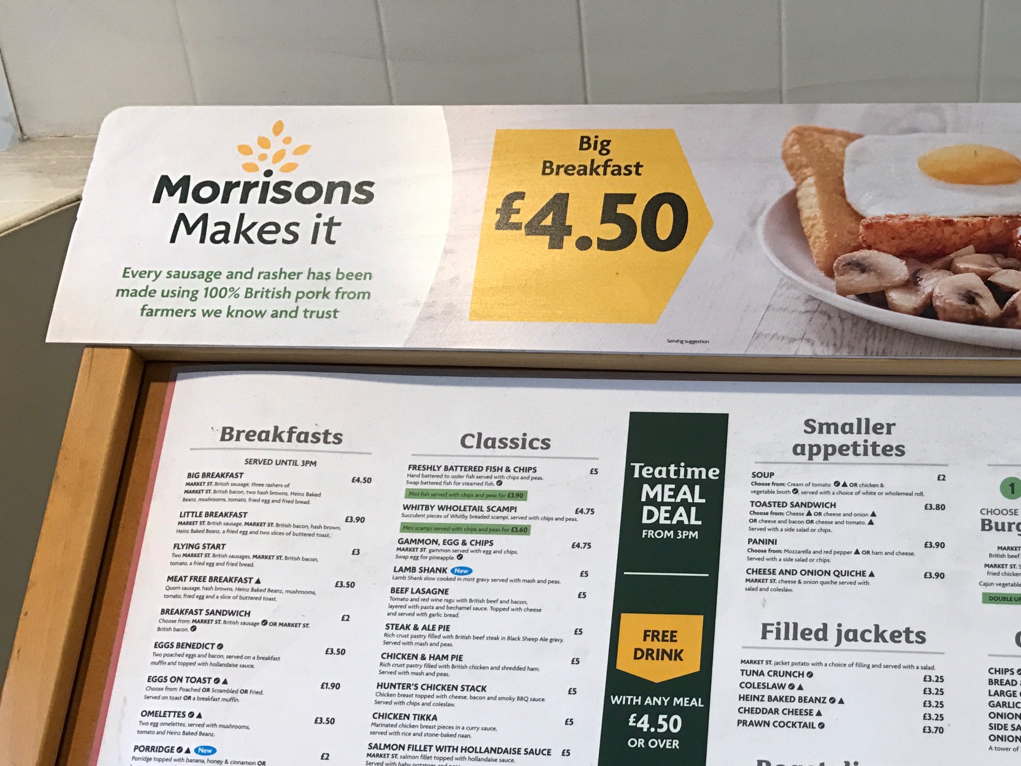 Morrisons Cafe Menu