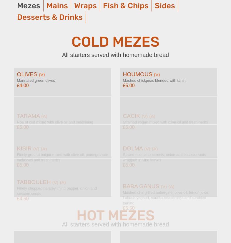Cyprus Grill Menu
