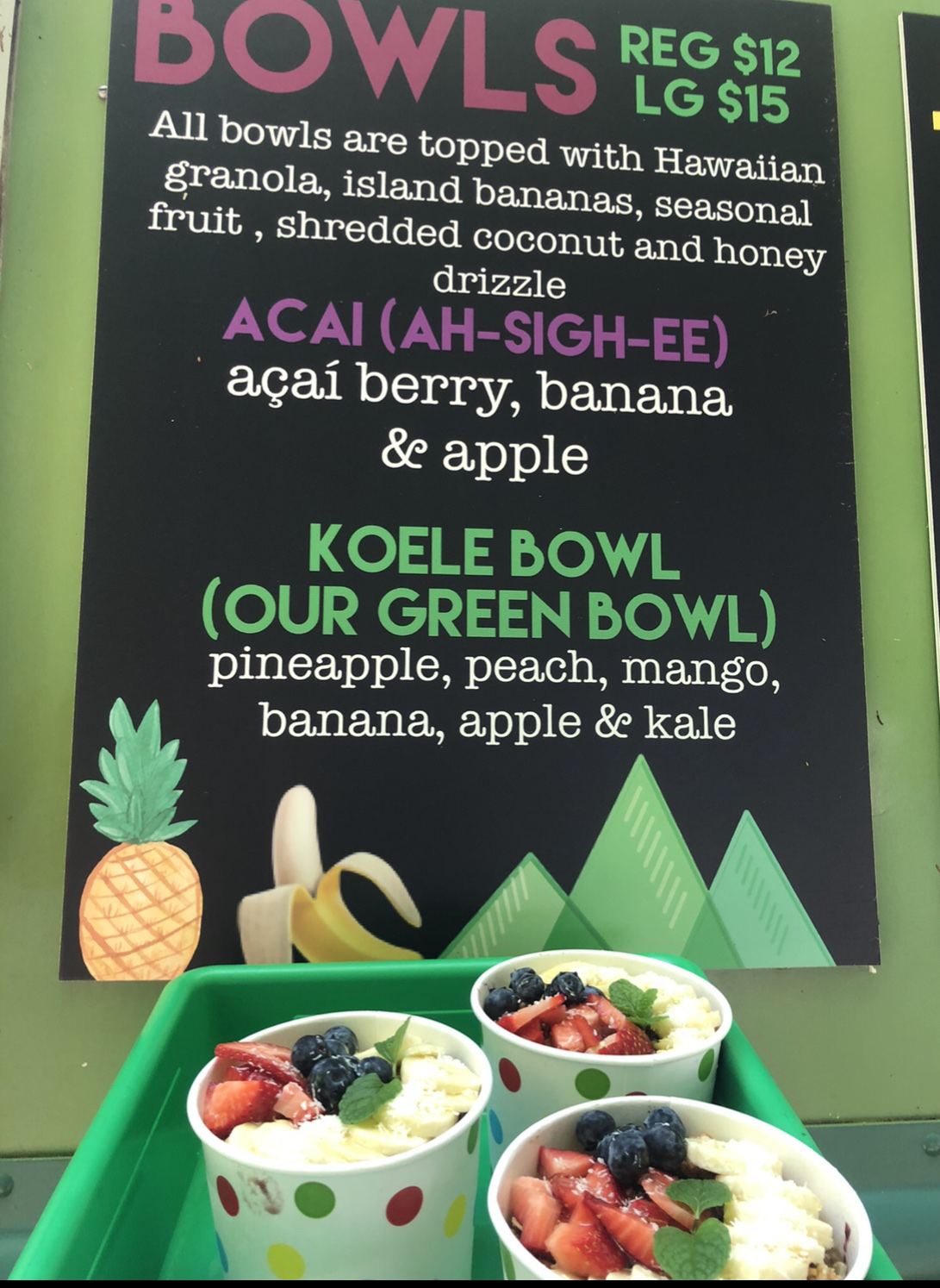 Lāna'i Wai Juice Menu