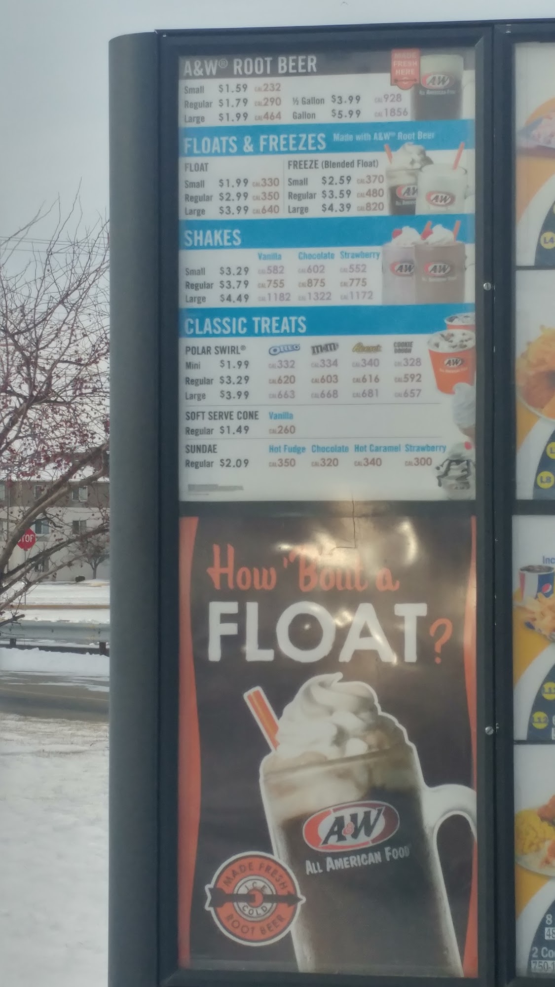 A&W Restaurant Menu