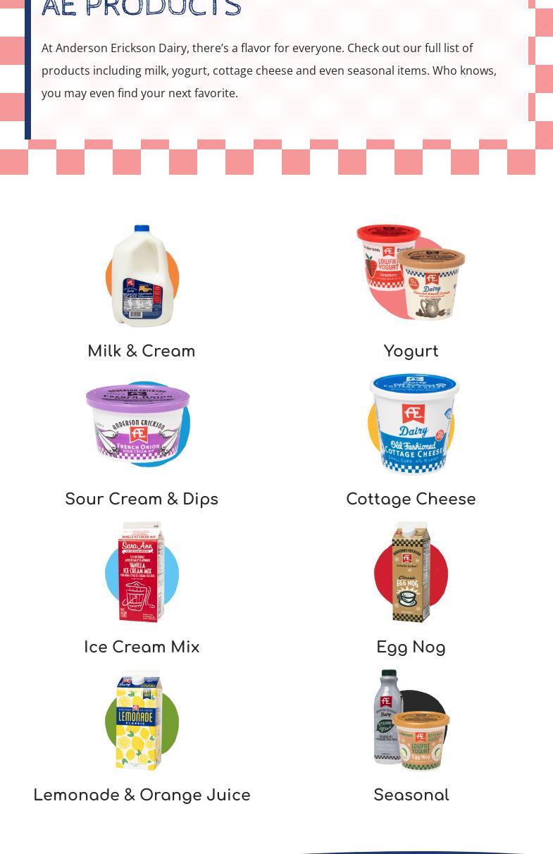 Anderson Erickson Dairy Menu