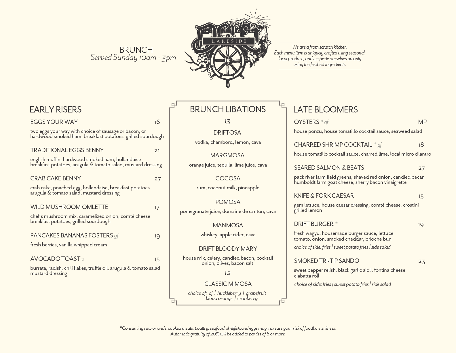 Drift Lakeside Kitchen and Bar, Hope Menu, Reviews (85), Photos (36