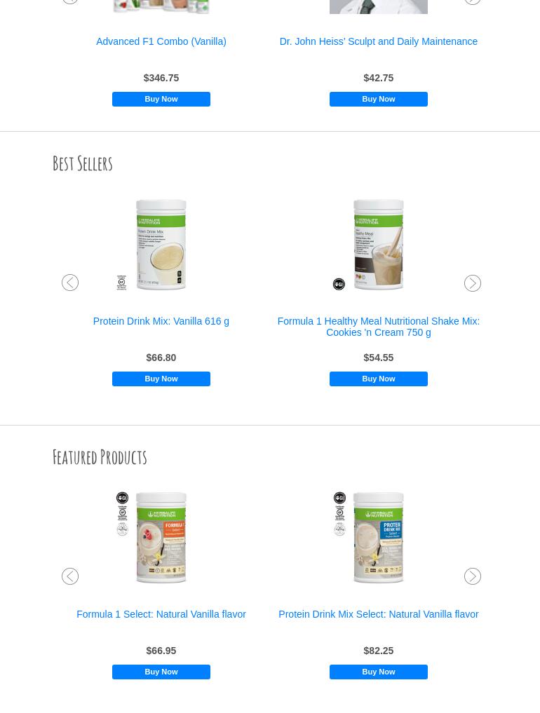 Herbalife Club Be Happy Nutrition Menu