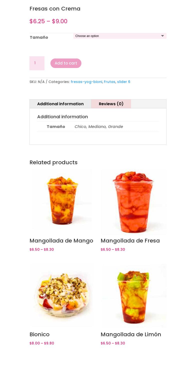 La Michoacana Familiar INC Menu