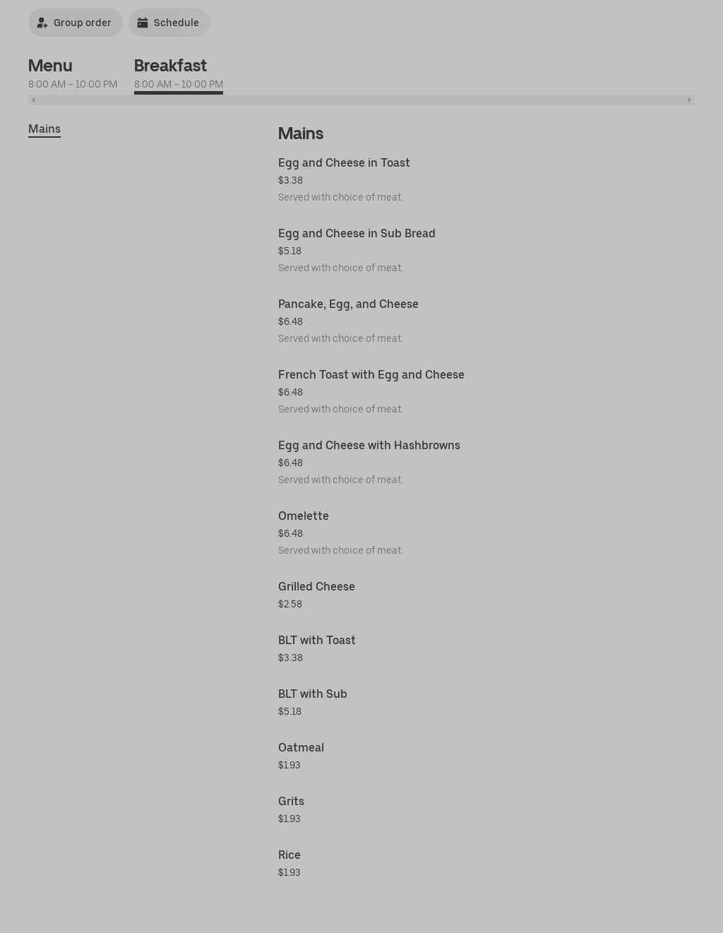 Tasty chicken and salad Menu