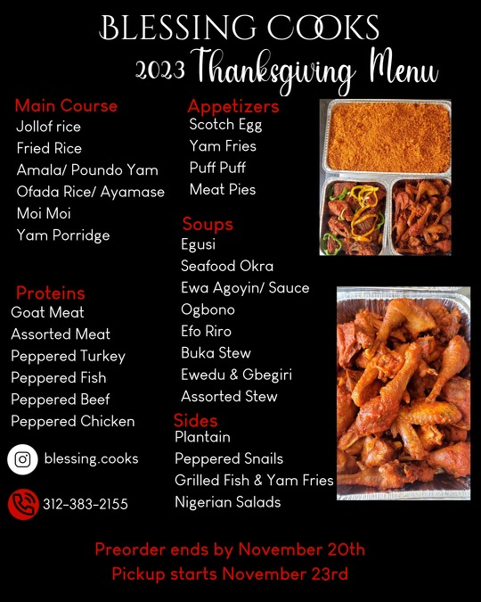 Blessing Cooks - Nigeria Cuisine Menu