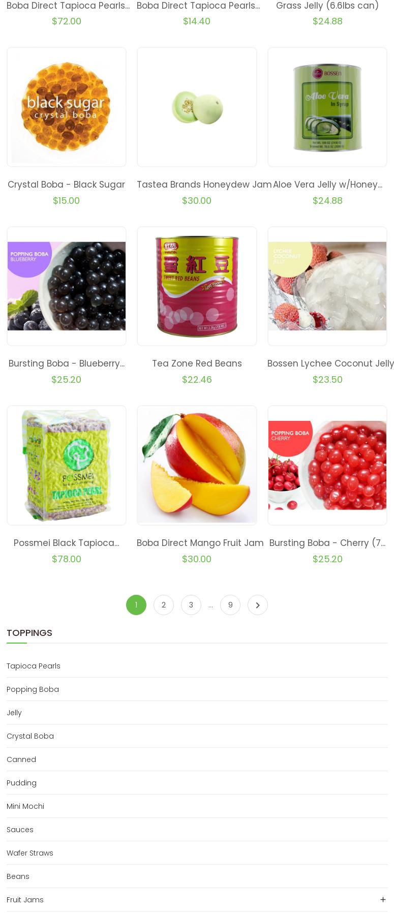 Boba Direct, Inc. Menu