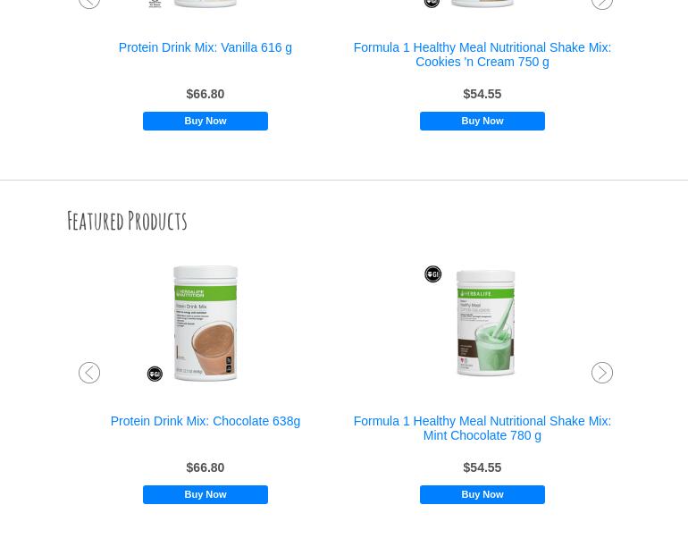 Discover fit and Nutrition Menu