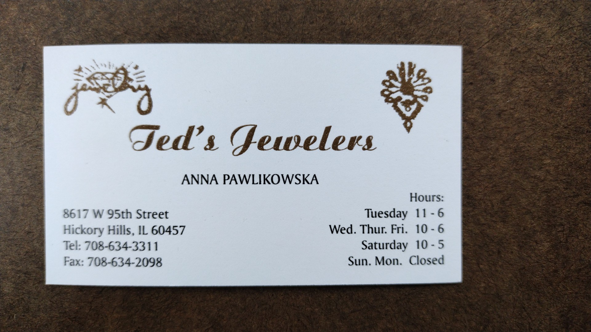 Ted's Jewelers 8617 95th St, Hickory Hills Illinois 60457