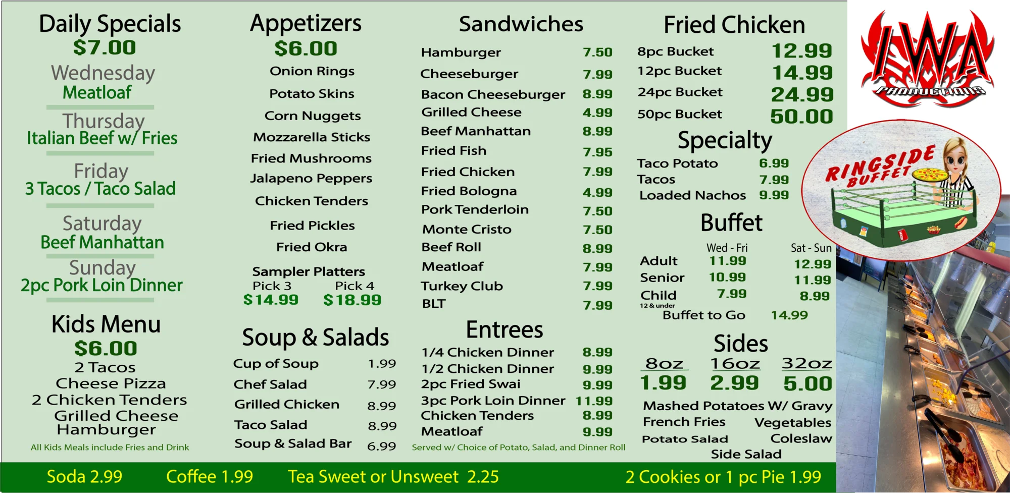 The Ringside Buffet Menu