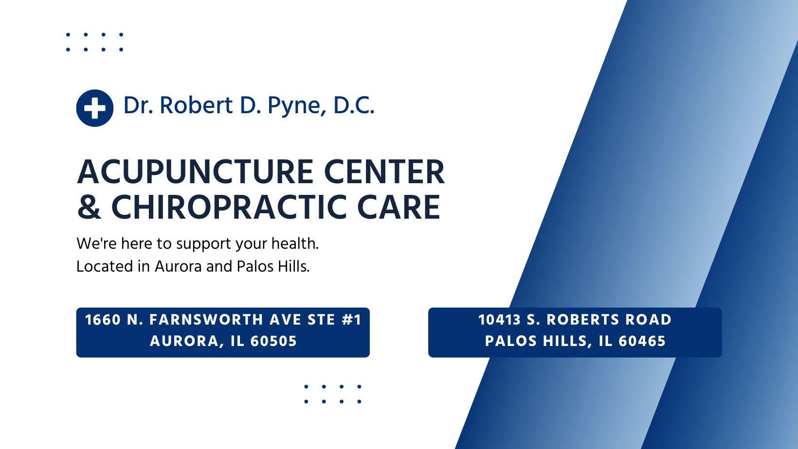 Dr. Robert D. Pyne, D.C. 10413 S Roberts Rd, Palos Hills Illinois 60465