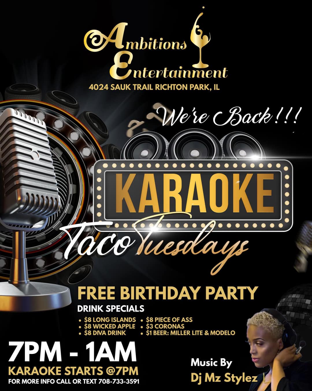 New Ambitions Entertainment Menu