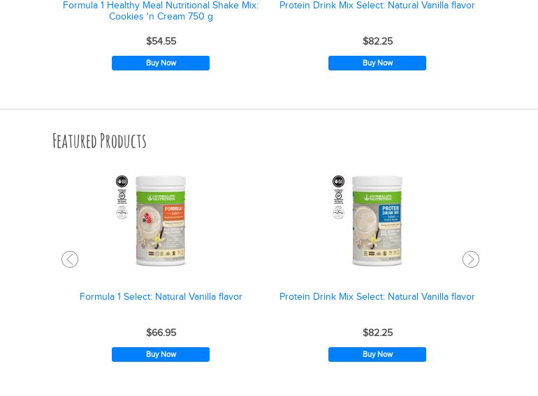 Herbalife Club Vision For Nutrition Menu