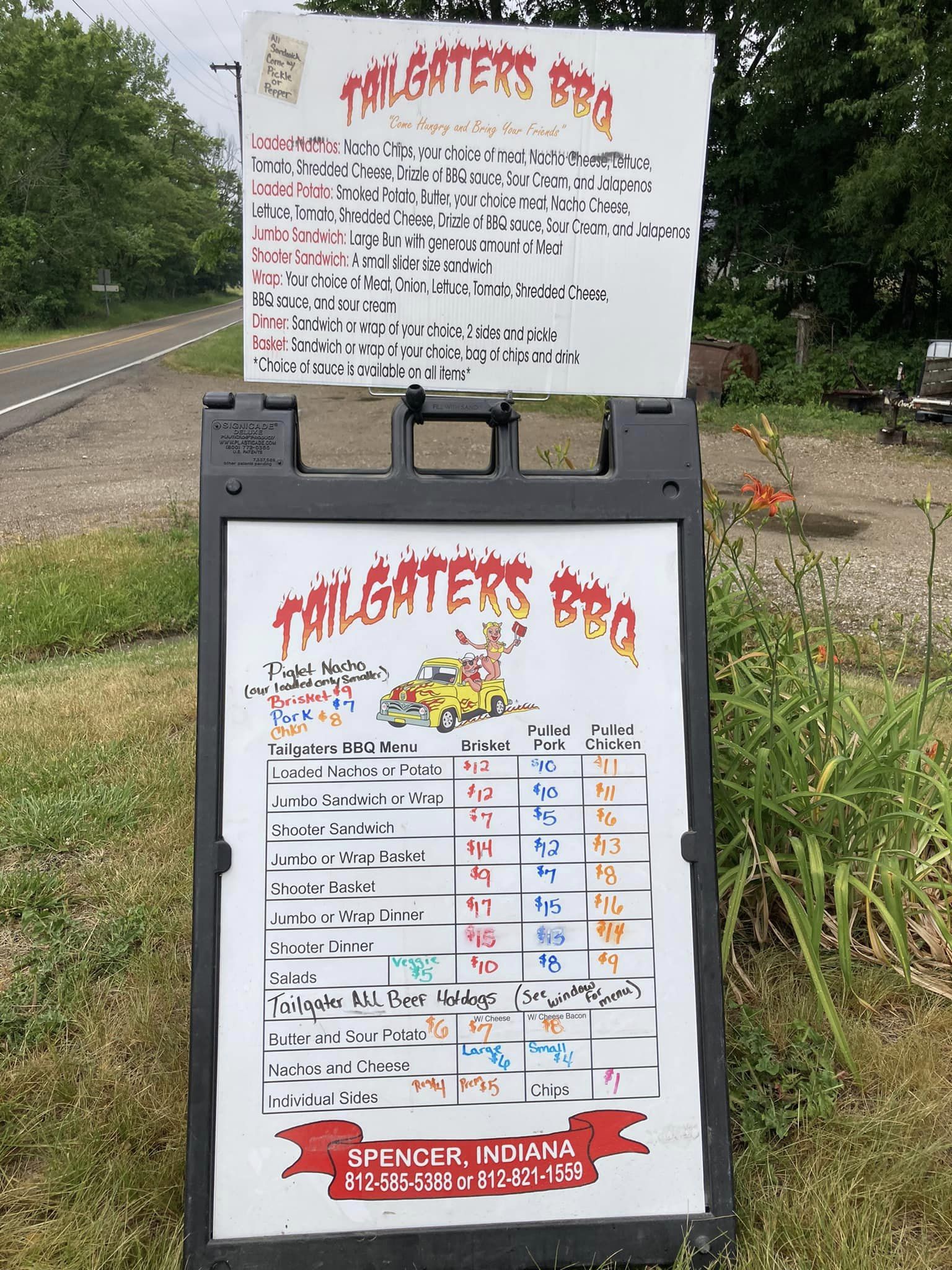 Tailgaters BBQ Menu