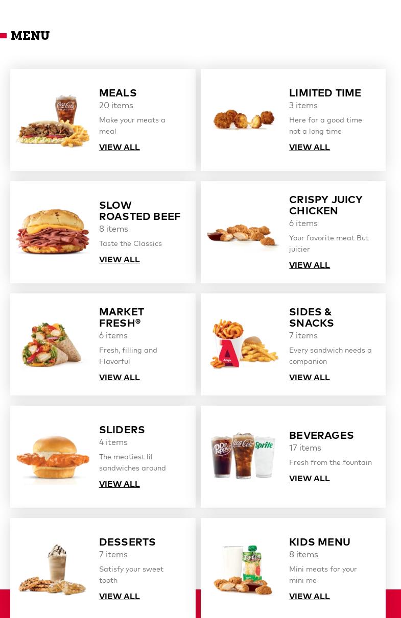 Arby's Menu