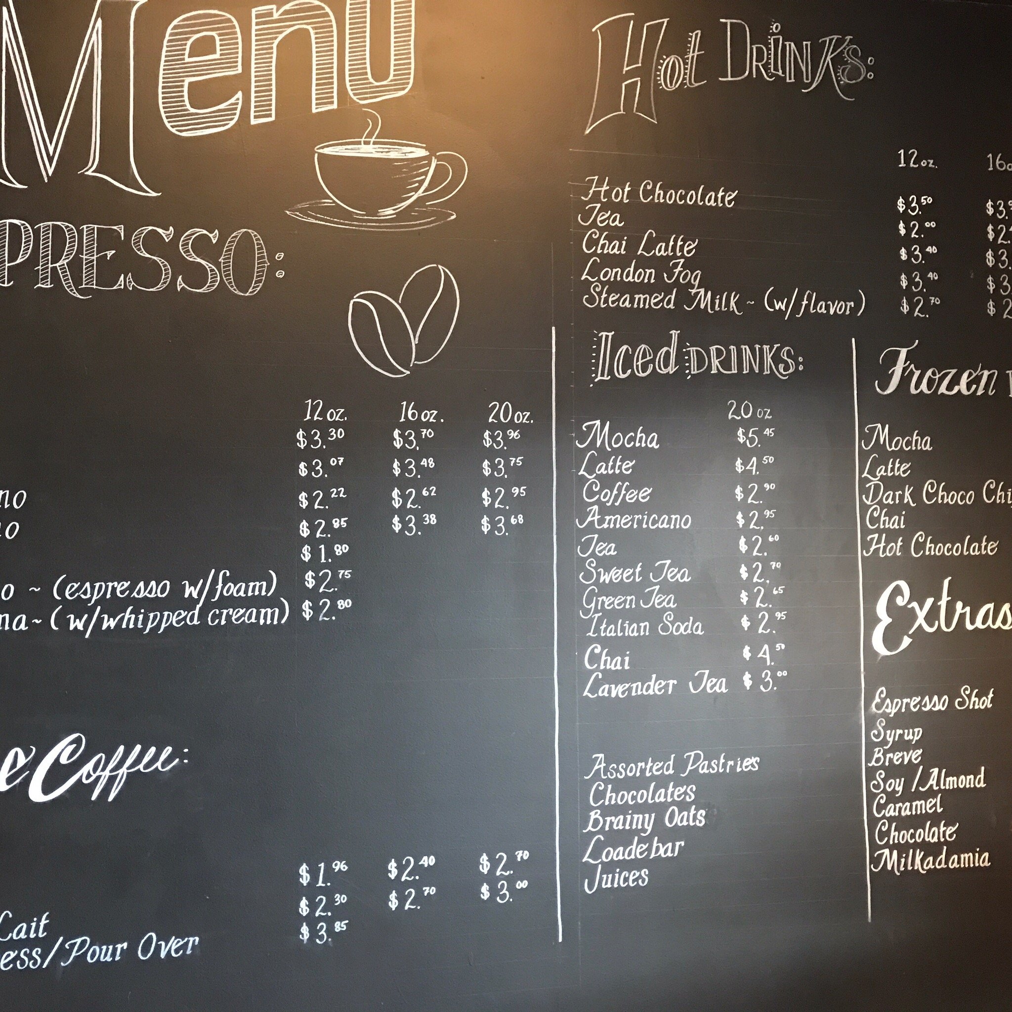 Rise and Brew Coffee Co. Menu