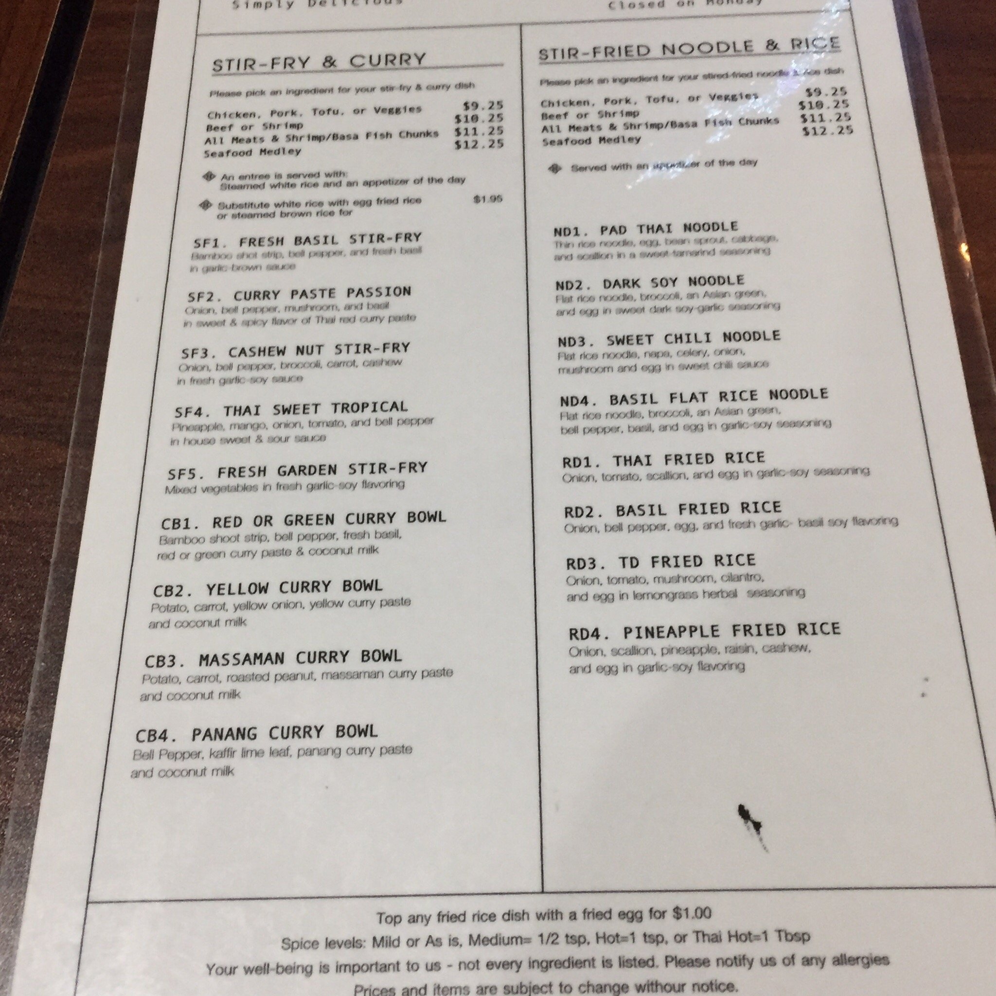 Louisiana Seafood Menu