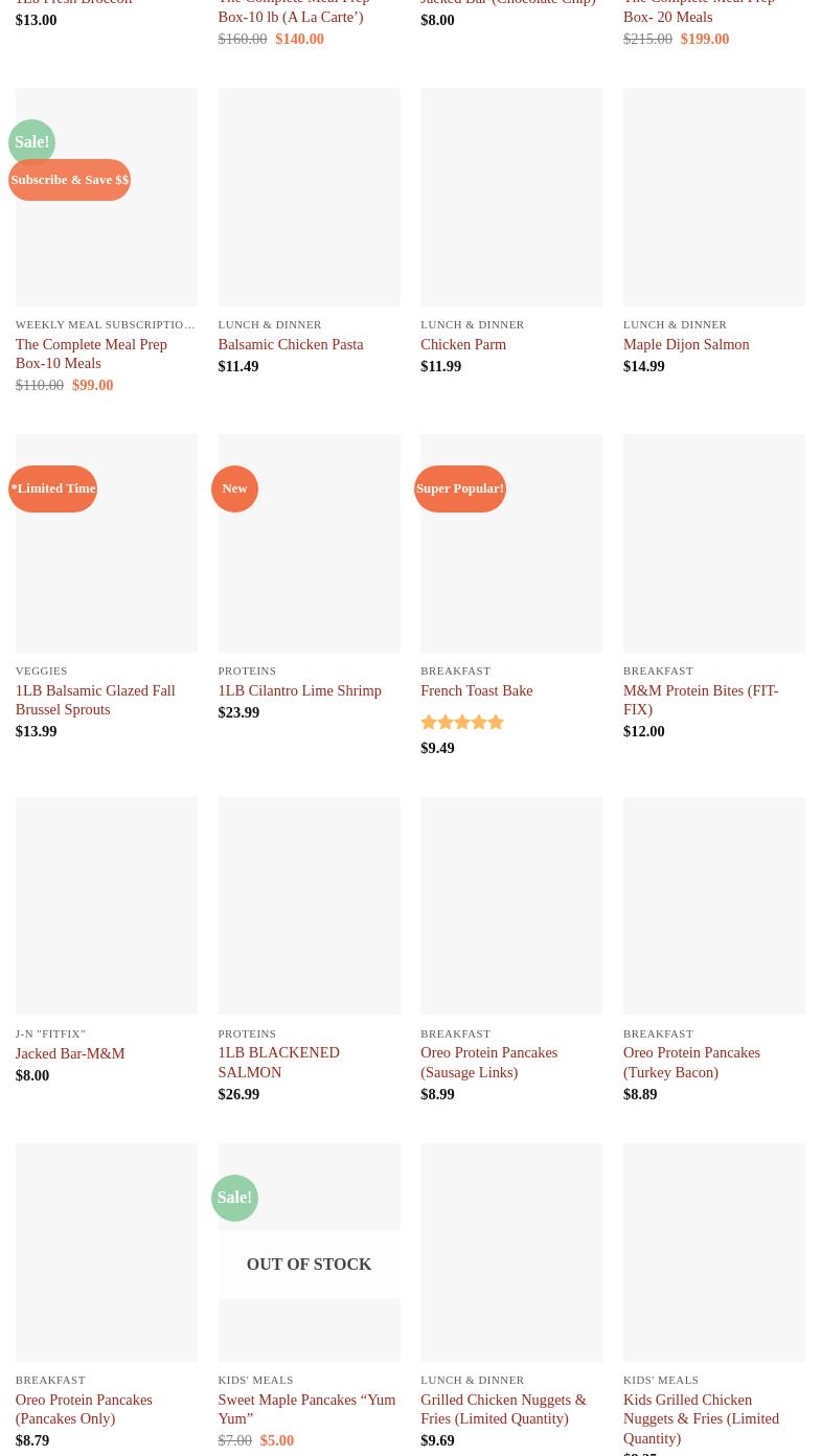 Jacked-Nutrition Menu