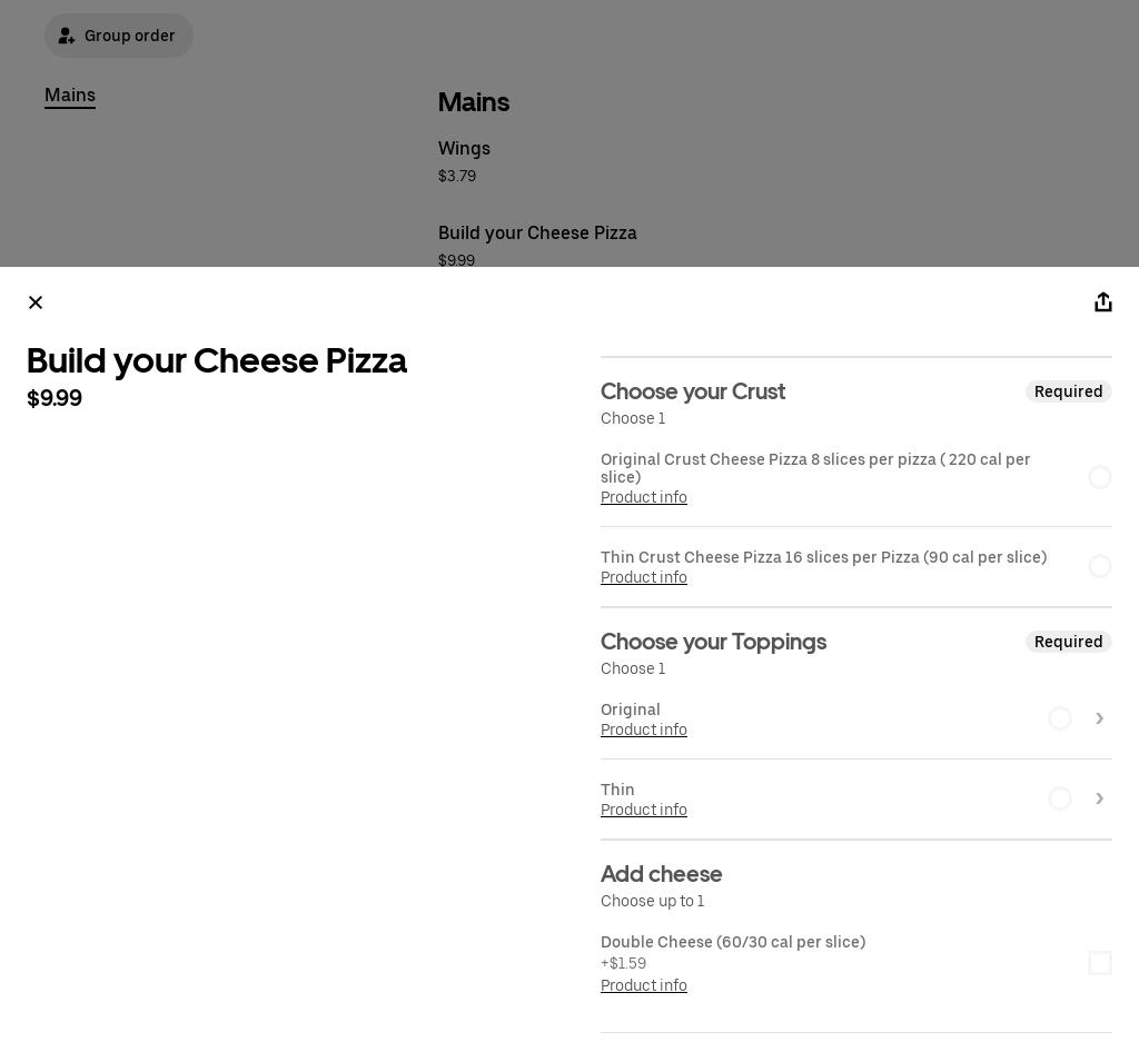 HUNT BROTHERS PIZZA Menu