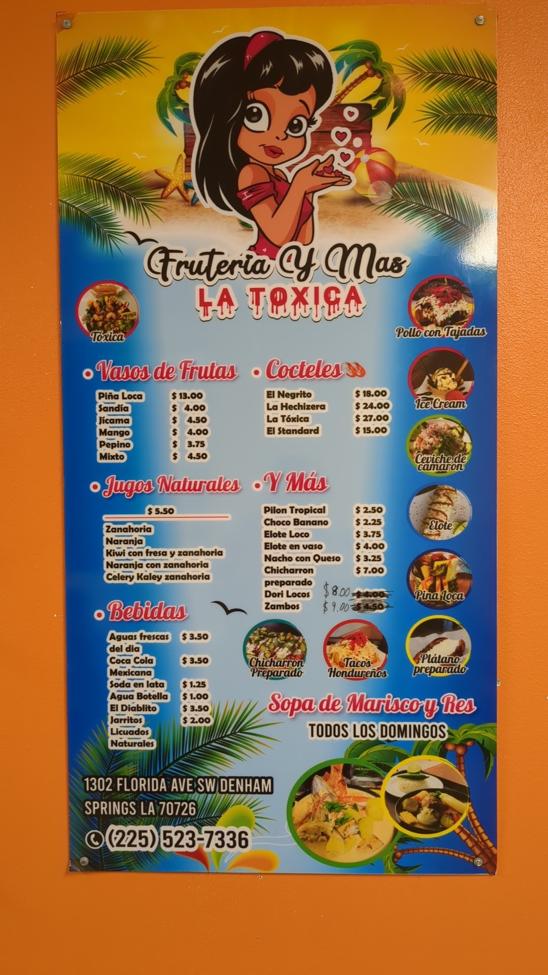 La Tóxica Frutería y Más Menu