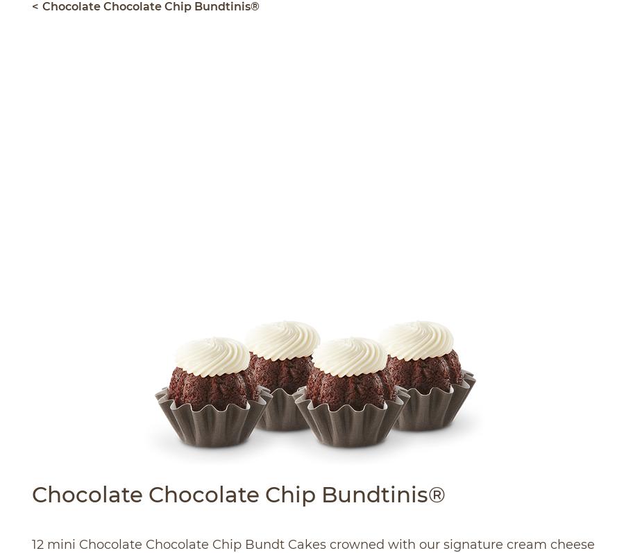 Nothing Bundt Cakes Menu