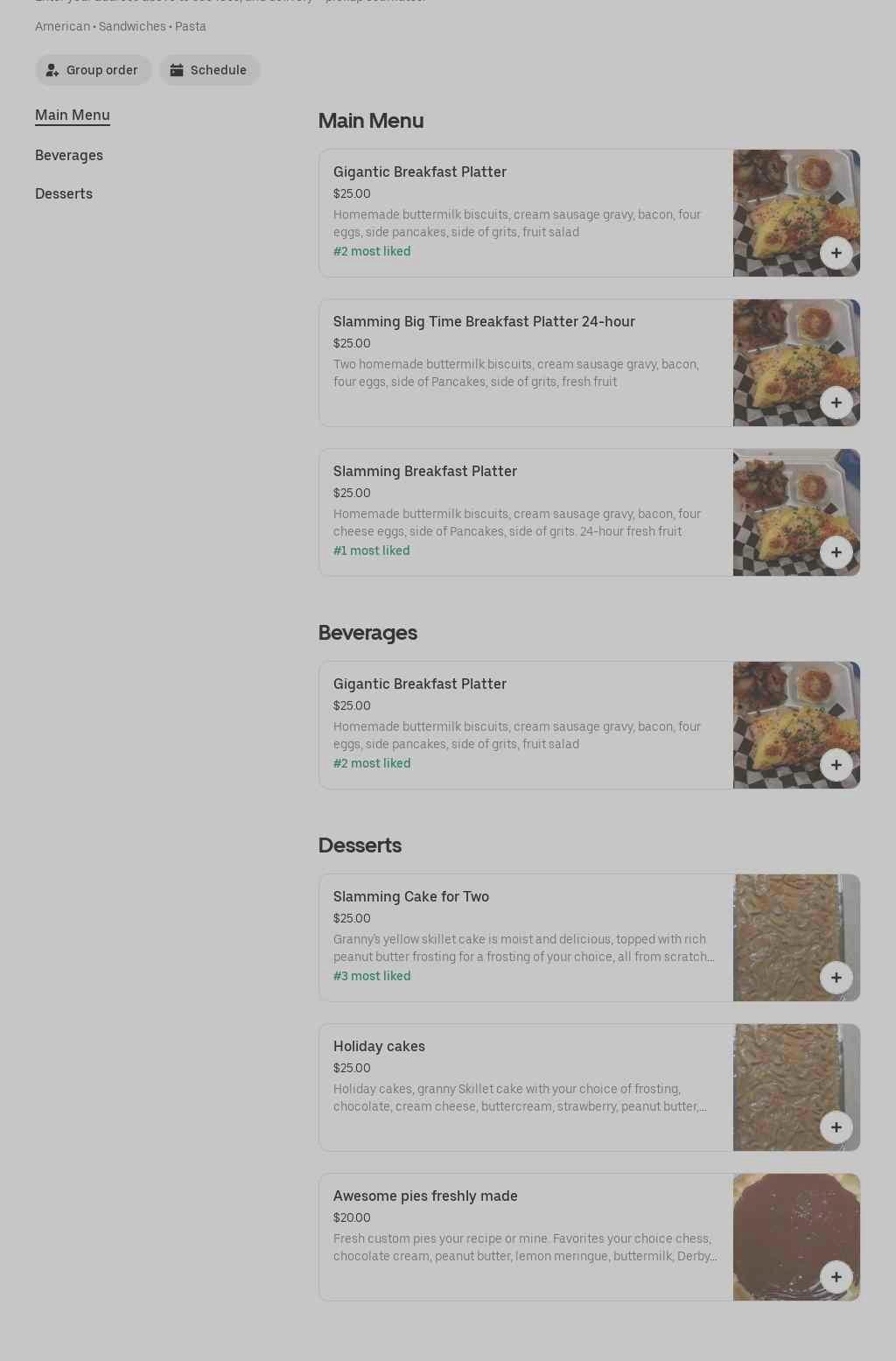 Comeaux's EZ Catering Menu