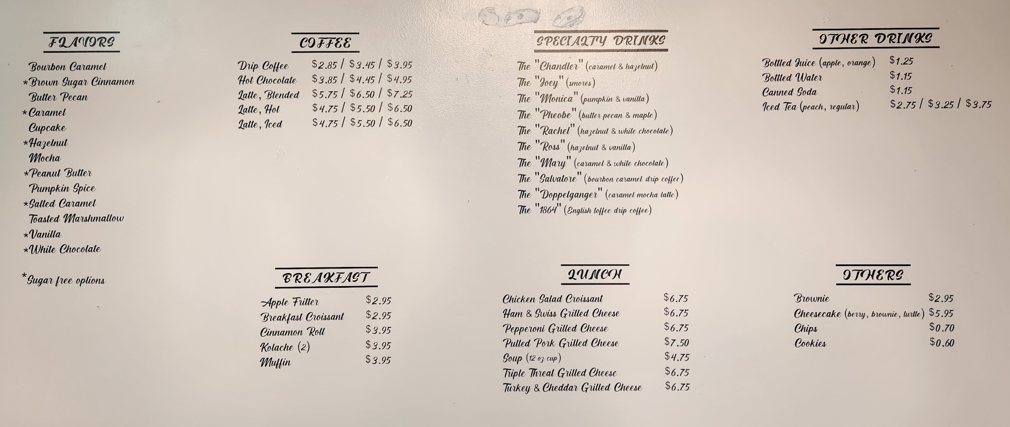 The Lighthouse Cafe Menu