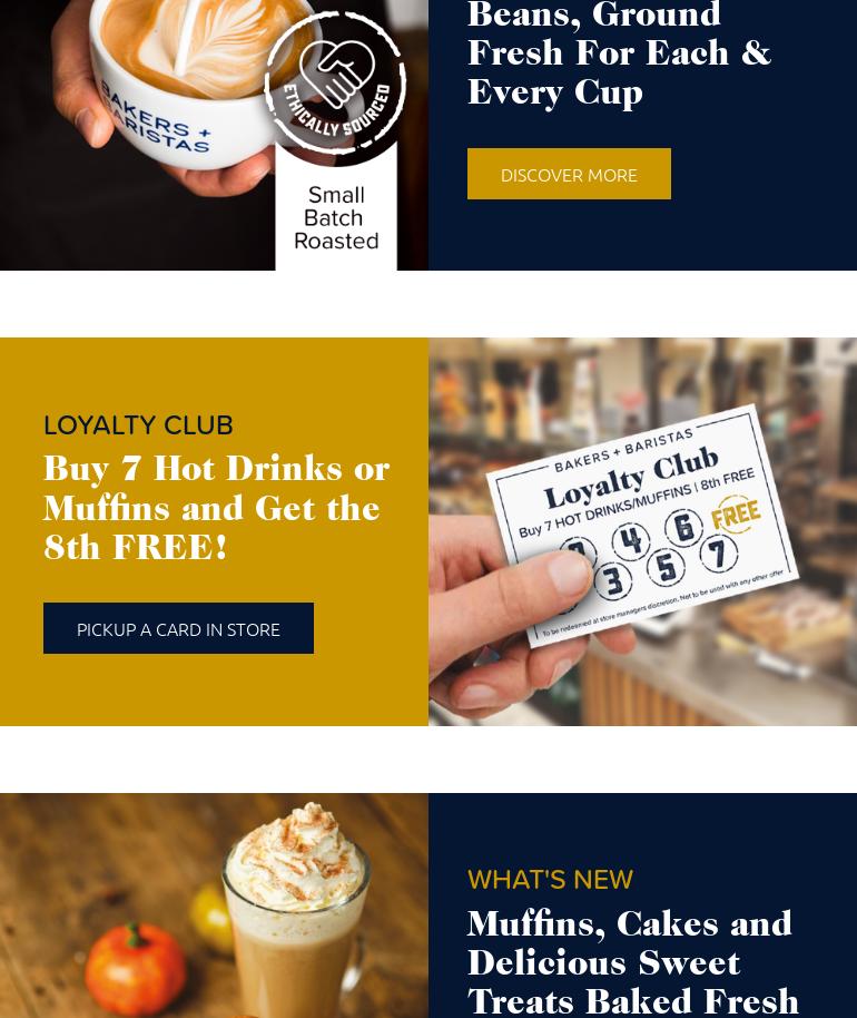 Bakers + Baristas Menu