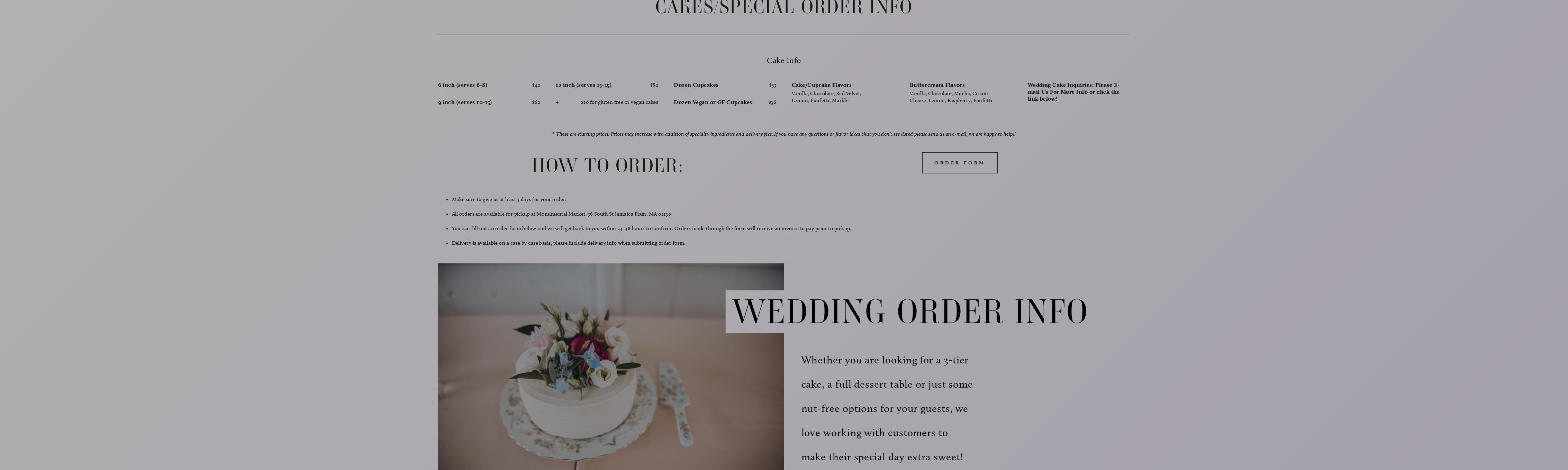 Lavender Bee Baking Co. Menu