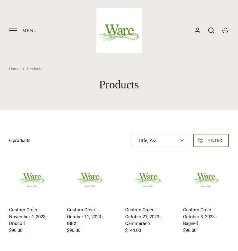 Ware Baking Co. Menu