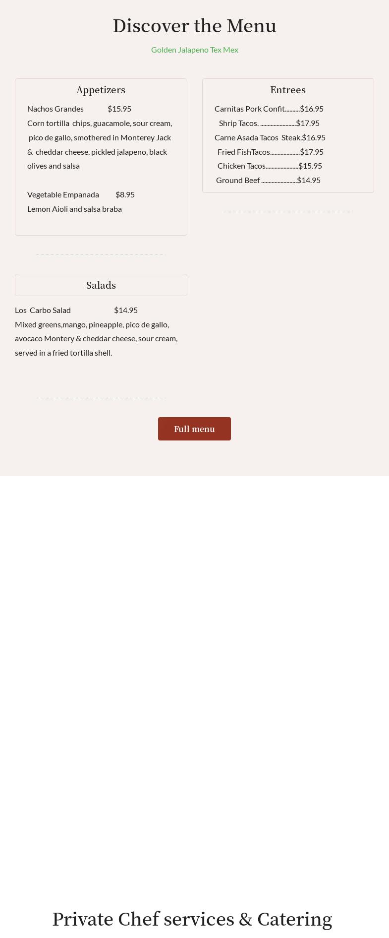 Golden Jalapeno Tex Mex Yarmouth Port Menu