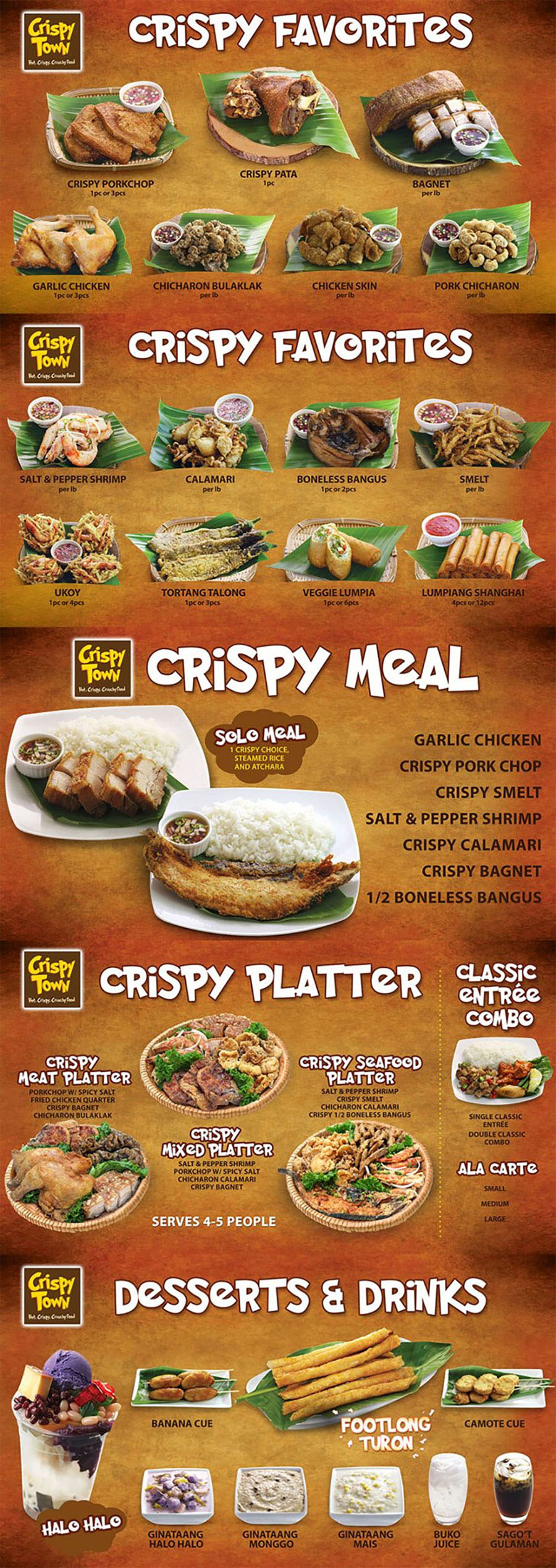 Crispy Town Menu