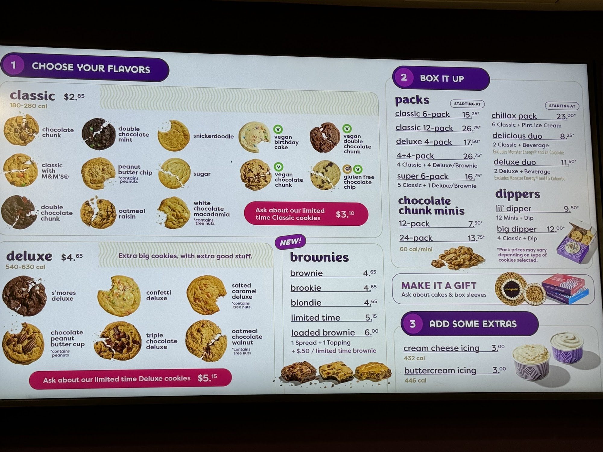 Insomnia Cookies Menu
