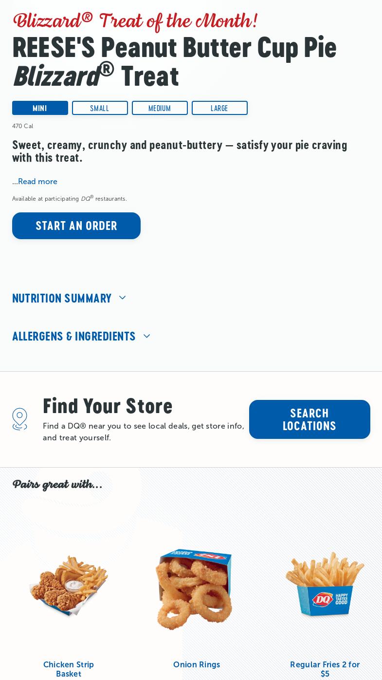 Dairy Queen Menu