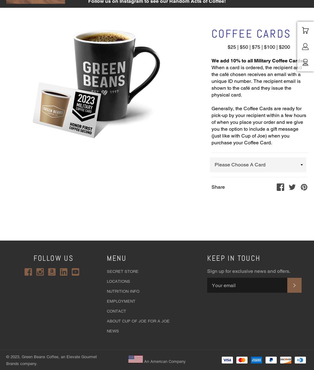 Green Beans Coffee Menu