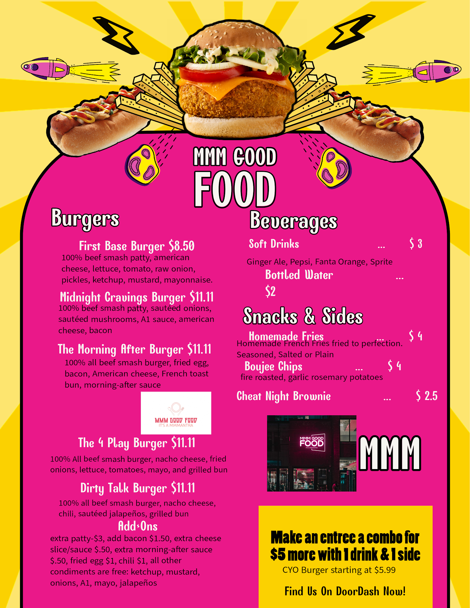 Mmm Good Food Menu