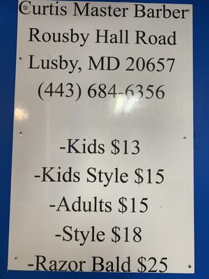 Curtis Barber Shop 12040 Rousby Hall Rd, Lusby Maryland 20657