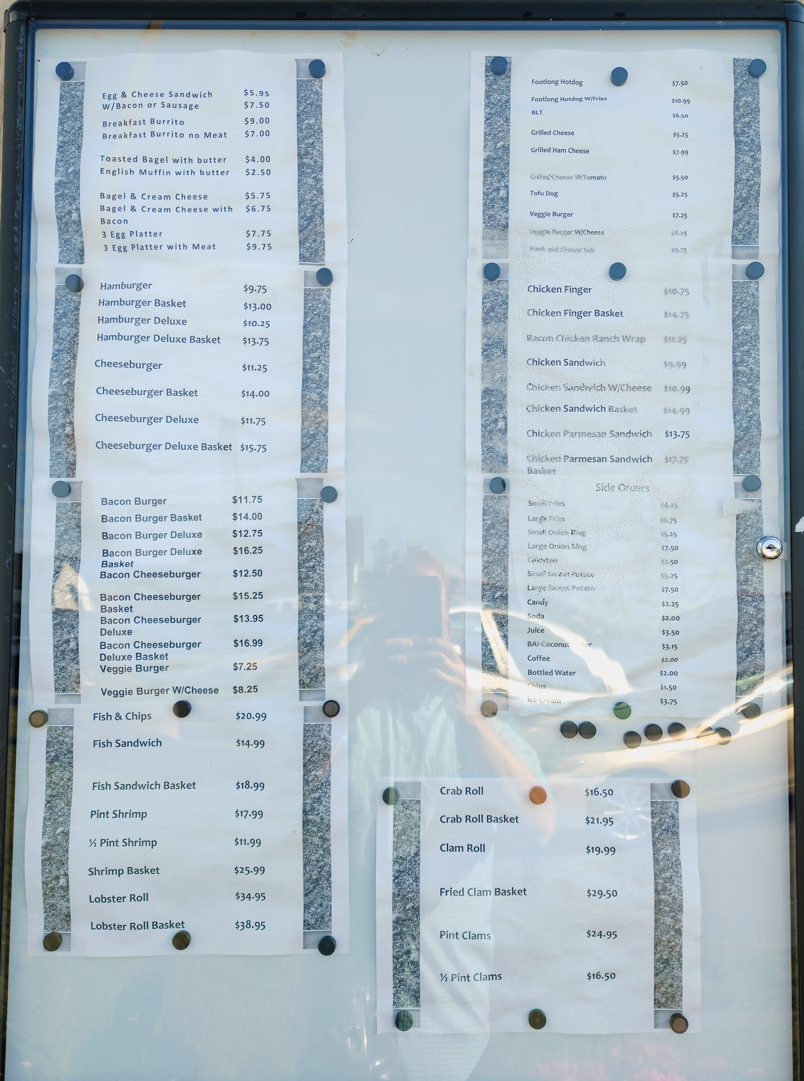 Sandcastle Grill Menu