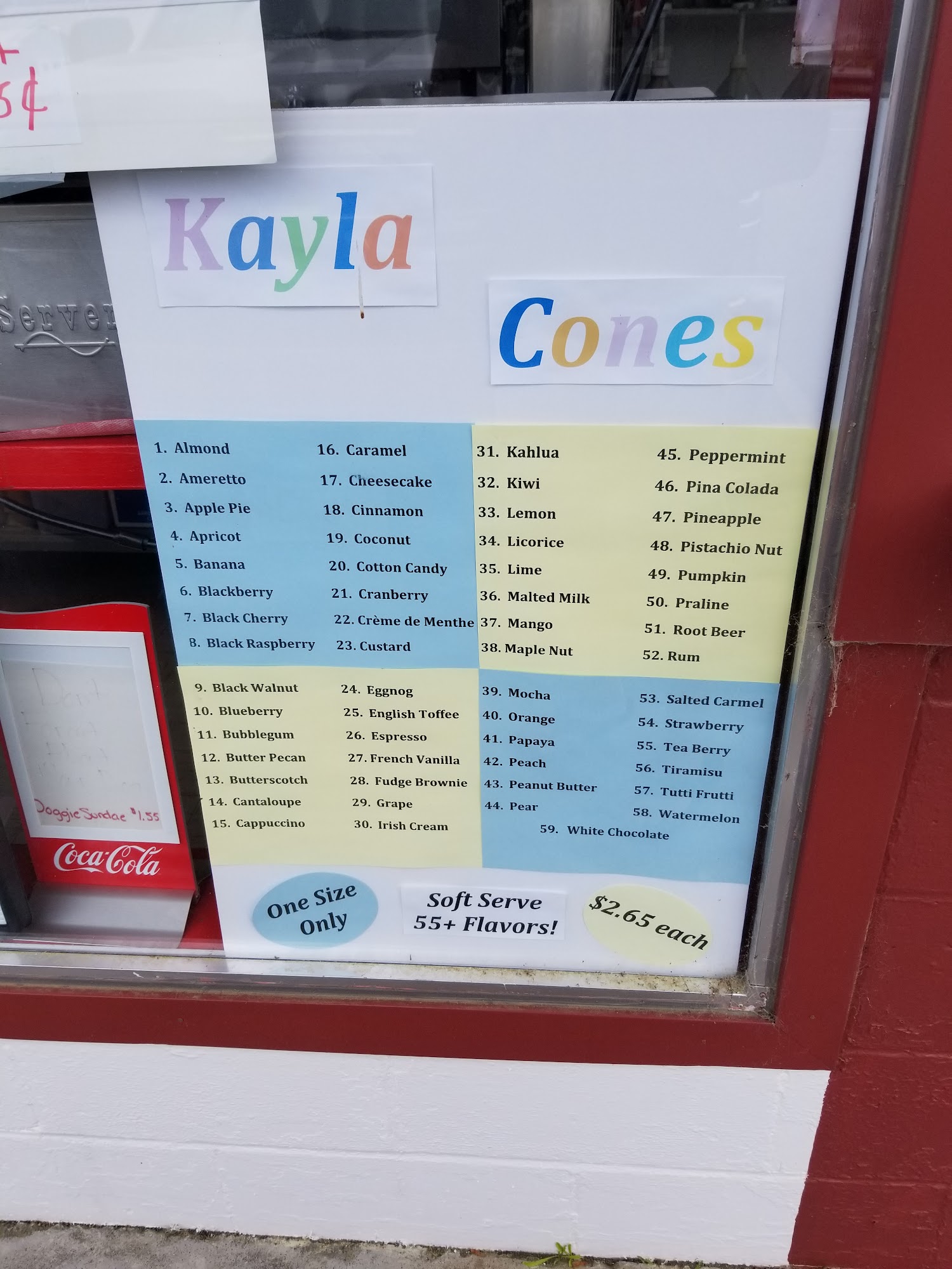 Frederick's Dar-I-Whip Menu