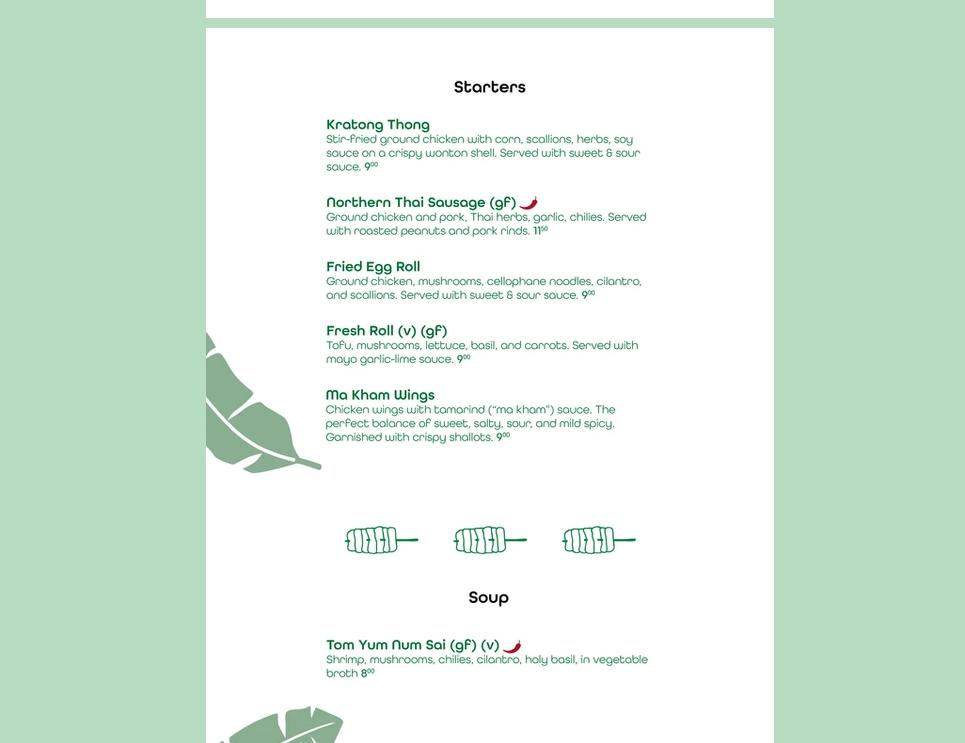 Mitr Ping Yang Thai Kitchen Menu