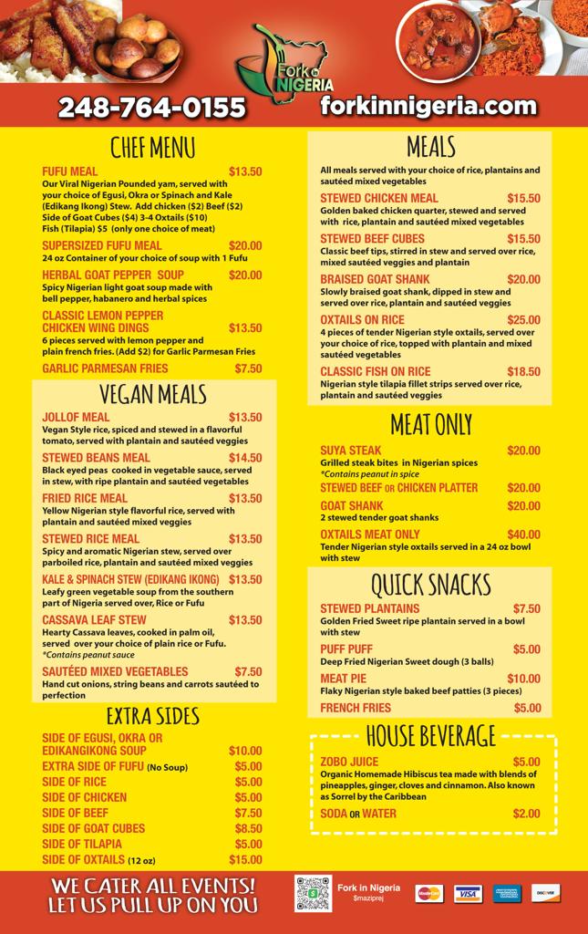 Fork in Nigeria-East Menu