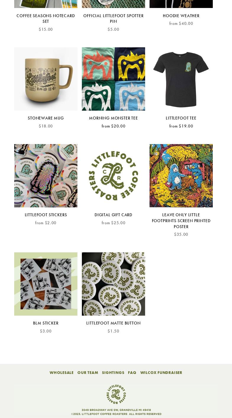 Littlefoot Coffee Roasters Menu