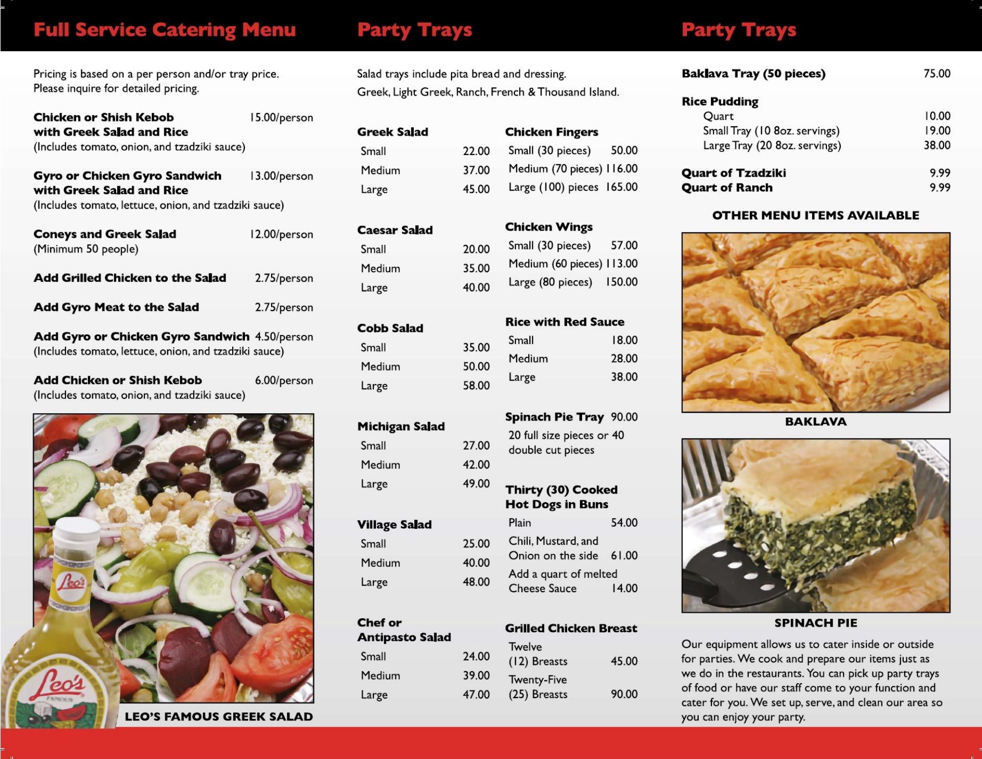 Leo's Coney Island Hartland Menu