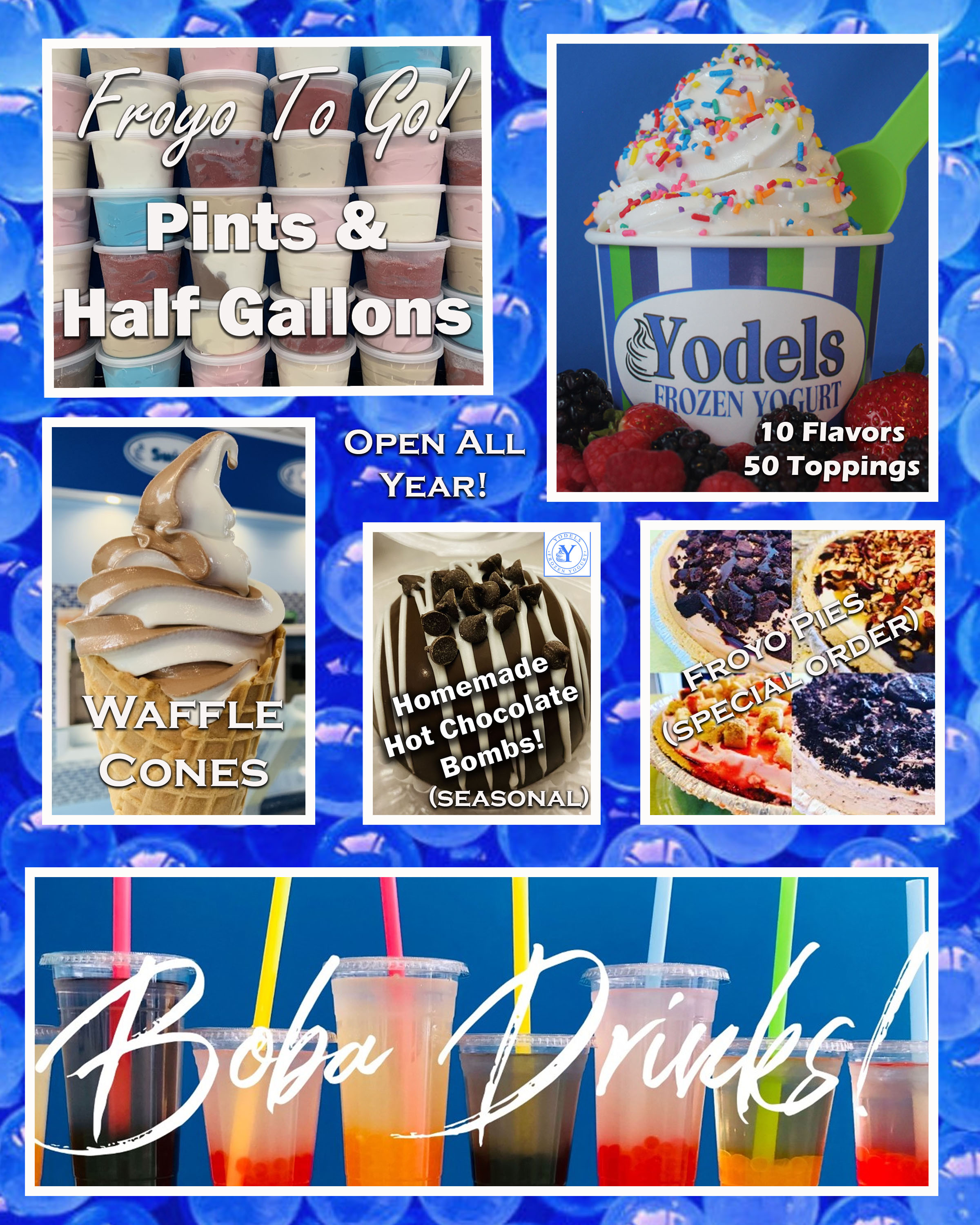 Yodels Frozen Yogurt Norton Shores Menu